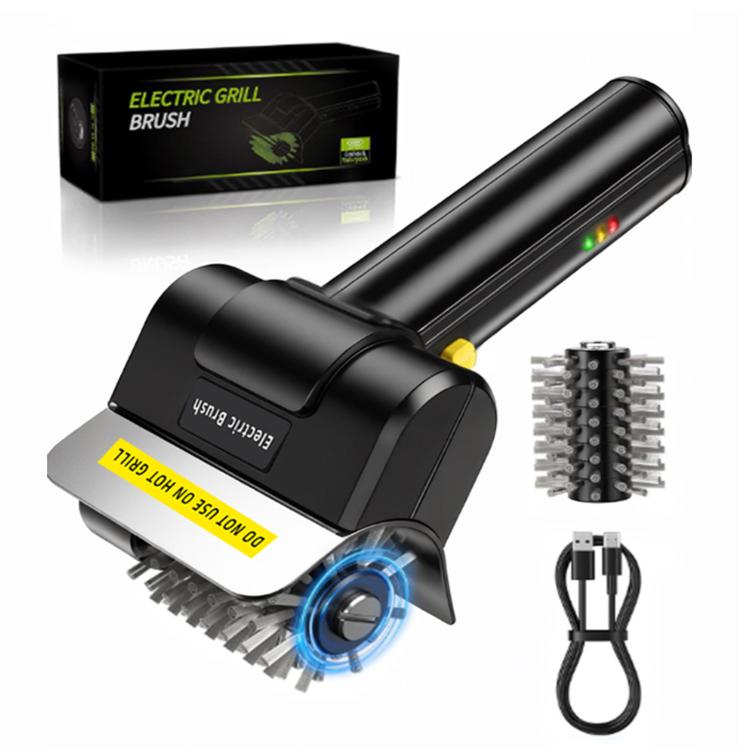 Electric Stainless Steel Roller Grill Cleaner Brush, Single Brush Head
