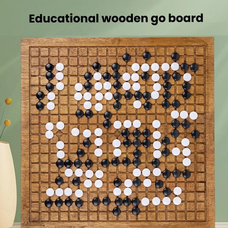 Go Board & Stones Set With Storage Jar, Gomoku Educational Puzzle Toy, MDF Red, Solid Wood