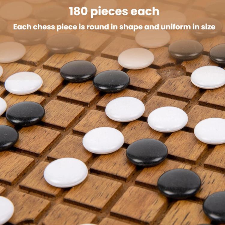 Go Board & Stones Set With Storage Jar, Gomoku Educational Puzzle Toy, MDF Red, Solid Wood