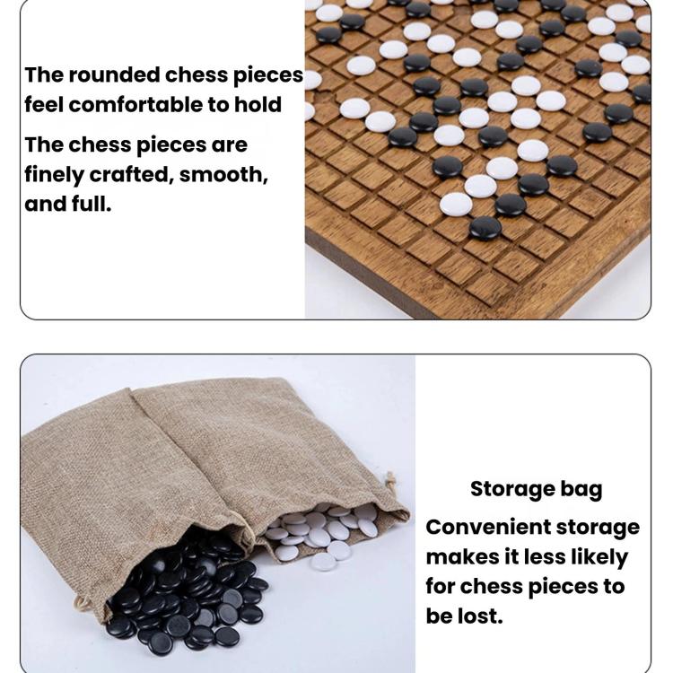 Go Board & Stones Set With Storage Jar, Gomoku Educational Puzzle Toy, MDF Red, Solid Wood