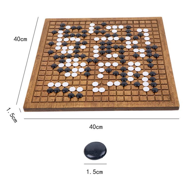 Go Board & Stones Set With Storage Jar, Gomoku Educational Puzzle Toy, MDF Red, Solid Wood