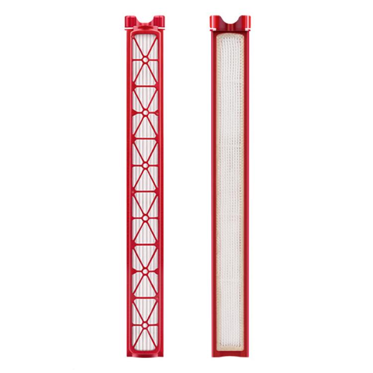 Dyson PencilVac replacement filter set with red frame and white pleated cartridge