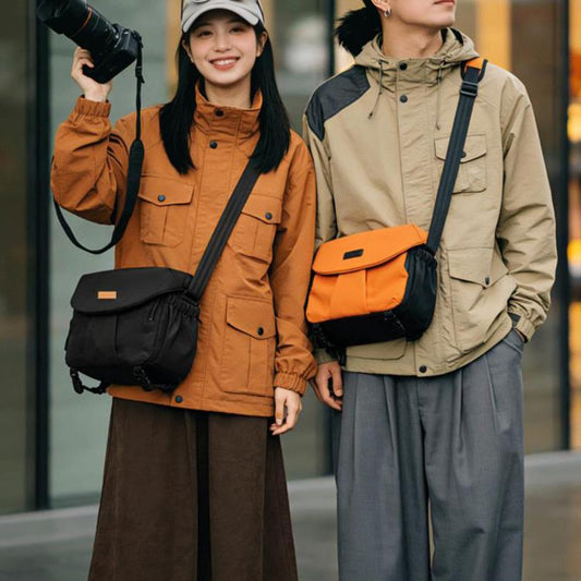 Cwatcun D294 Large Capacity Casual Shoulder Bag DSLR Camera Bag, Orange Medium, Black Medium, Black Large