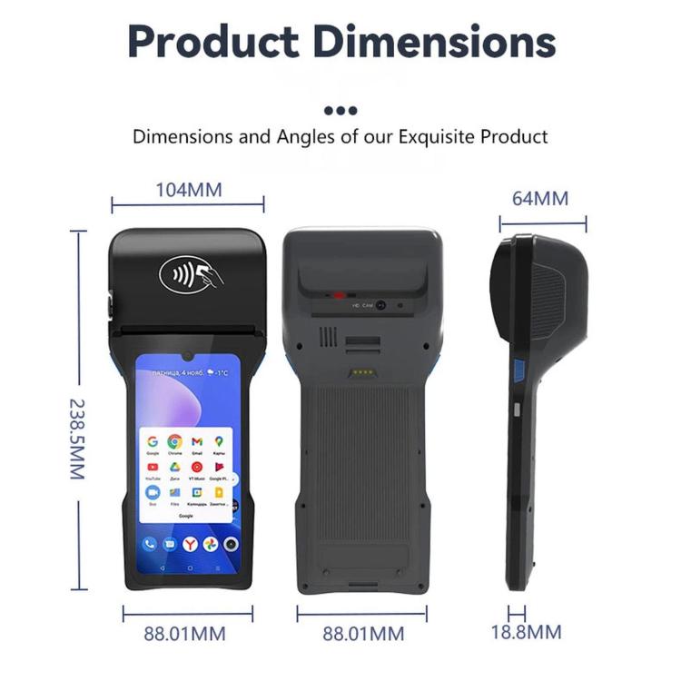 Mobile Handheld POS Machine, Smart Android Payment Terminal For Restaurant & Parking Lot, Z93