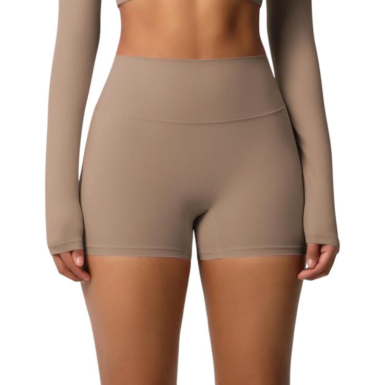 Double-Sided Brushed High-Waisted Tight-Fitting Fitness Yoga Shorts, S, M, L, XL