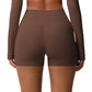 Double-Sided Brushed High-Waisted Tight-Fitting Fitness Yoga Shorts, S, M, L, XL