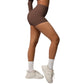 Double-Sided Brushed High-Waisted Tight-Fitting Fitness Yoga Shorts, S, M, L, XL