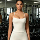 Fitted Flattering Backless Long Yoga Vest Sports Bra, S, M, L, XL