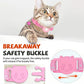 Pink cat collar with safety breakaway buckle and bell charm