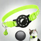 Smart cat collar with built-in tracker, reflective paw prints, neon green and black strap