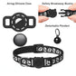 Black reflective paw cat collar with tracker device and detachable bell pendant
