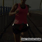 Running waist bag with reflective design detail for visibility in low light.