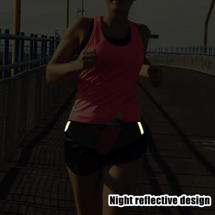 Running waist bag with reflective design detail for visibility in low light.