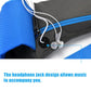 Blue waterproof waist bag with headphone jack opening and cord access pocket.