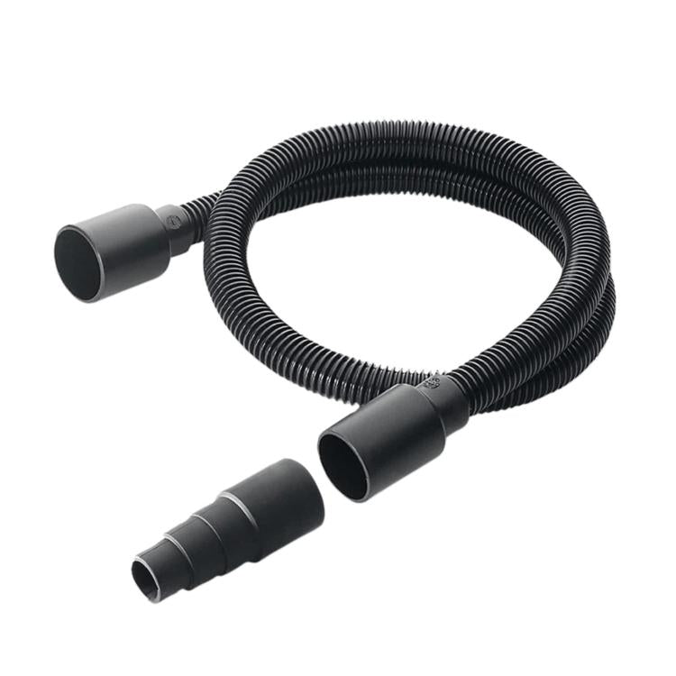 1m dust extraction hose for angle grinder, black corrugated tubing with adapters