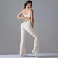 Long Yoga Backless Hip Lift Slimming Wide-leg Bodysuit, S, M, L, XL