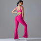 Long Yoga Backless Hip Lift Slimming Wide-leg Bodysuit, S, M, L, XL