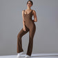 Long Yoga Backless Hip Lift Slimming Wide-leg Bodysuit, S, M, L, XL