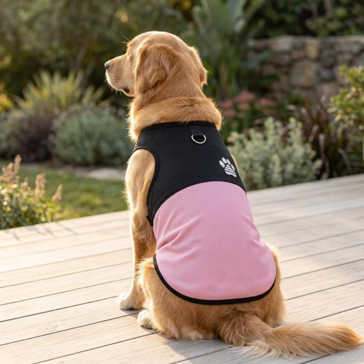 Color Block Dog Vest With Paw Print, Breathable Mesh Pet Harness Vest With Leash Attachment, XS, S, M, L, XL, 2XL