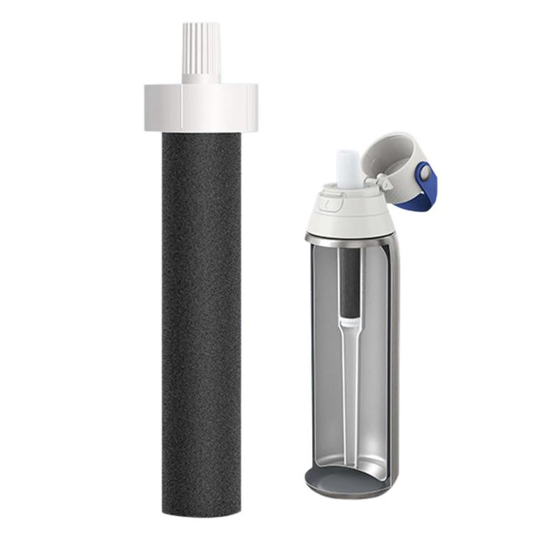 Activated carbon water purifier filter cartridge with white top stem and textured body