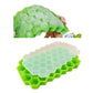 Honeycomb silicone ice cube tray set with translucent mold and bright green base