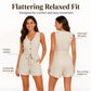 V-Neck Sleeveless Striped Jumpsuit Shorts, S, M, L, XL