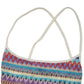 Multicolor crochet sundress with patterned neckline trim and spaghetti straps