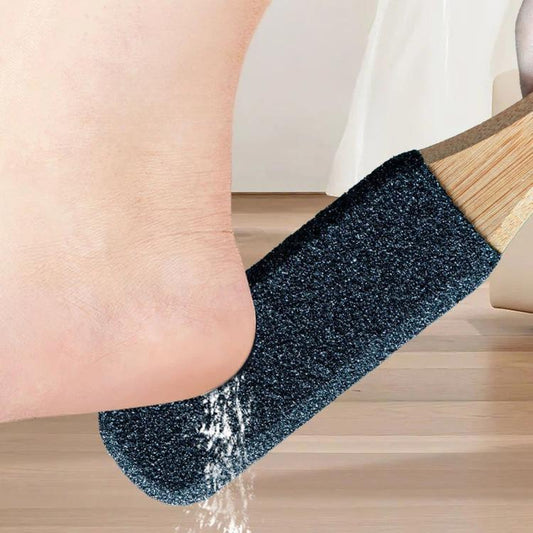 Foot File Callus Remover For Feet  5-Sided Silicon Carbide Pumice Stone With Ergonomic Bamboo Handle