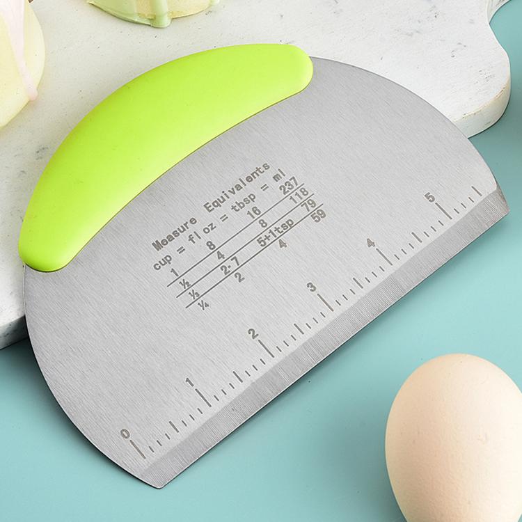 LsCook Stainless Steel Dough Cutter With Graduated Cream Scraper, Cream Scraper