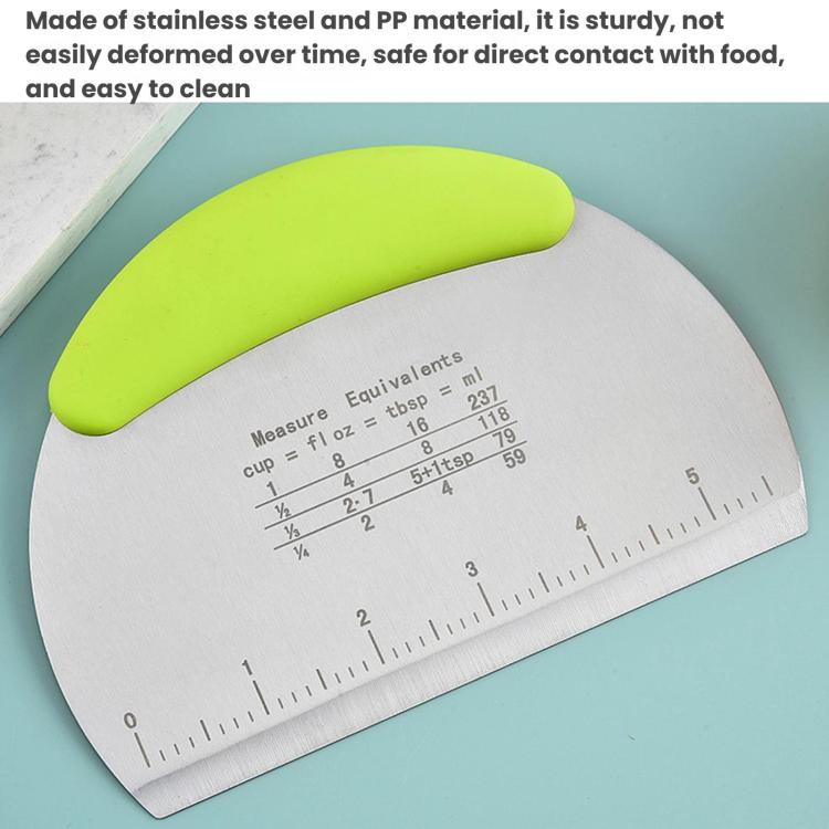 LsCook Stainless Steel Dough Cutter With Graduated Cream Scraper, Cream Scraper