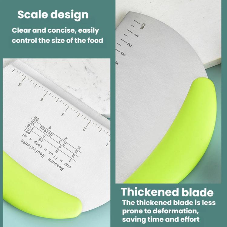 LsCook Stainless Steel Dough Cutter With Graduated Cream Scraper, Cream Scraper