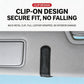 Black leather clip-on sunglasses holder with back metal clip loop