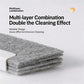 Multi-layer gray scrub pad with white attachment head for edge and groove cleaning