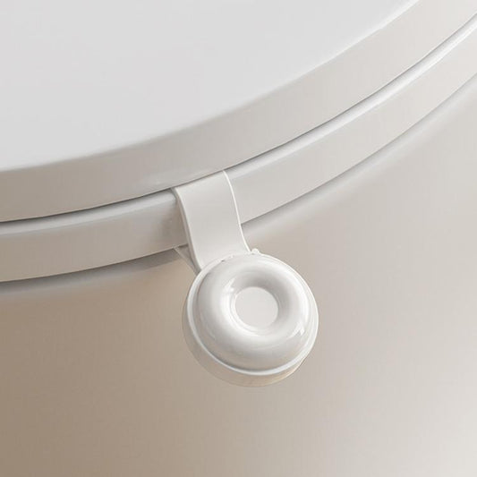 White no-touch toilet lid lifter handle with round sanitary cover