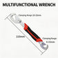 Adjustable multi-function wrench with clamping jaws and red-and-black ergonomic handle