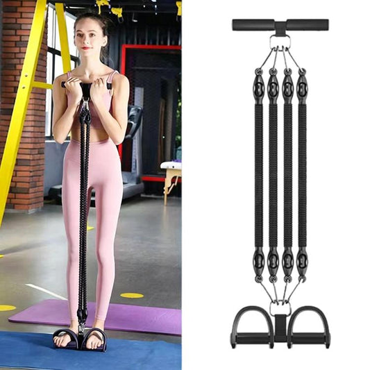Multifunctional Sit-Up Assist Foot Pedal Resistance Band, Shoulder Opening & Back Shaping Shoulder Trainer, Black 2 Tubes, Black 3 Tubes, Black 4 Tubes, Purple 2 Tubes, Purple 3 Tubes, Purple 4 Tubes