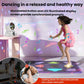 Illuminated kids dance mat with glowing button array and wireless music host controller