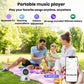 Kids light-up dance mat with glowing tiles and portable wireless music player host
