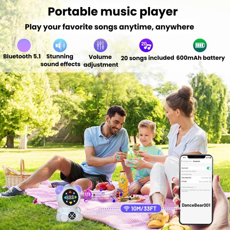 Kids light-up dance mat with glowing tiles and portable wireless music player host