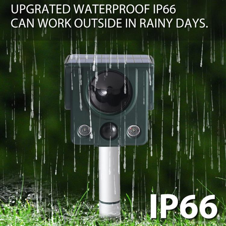Infrared Sensor LED Strobe Ultrasonic Solar-Powered Animal Repellent