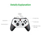 Black-and-white game controller front with buttons and dual thumbsticks