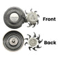 PUKEDA triple shaver head with front and back cutter components, side-by-side view
