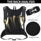 Black cycling backpack with honeycomb mesh back panel and quality buckle straps.