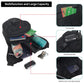 Black waterproof leg strap waist bag with compartments and open interior capacity
