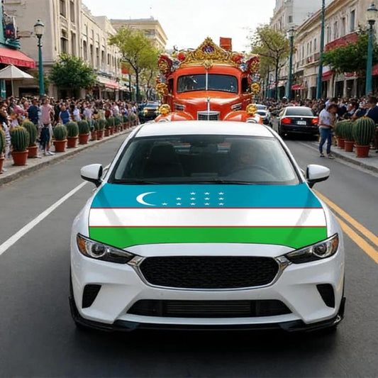 USA-Canada-Mexico World Cup Cheering Flag Dustproof Car Cover, Uruguay, Uzbekistan, Spain, New Zealand, Italy, Jordan