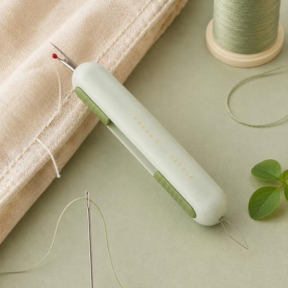 2-in-1 Seam Ripper and Needle Threader, Retractable Stitch Remover Tool for Hand Sewing, Double-Headed Threader & Seam Cutter