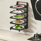 Multi-Tier Kitchen Food Preparation Rack Foldable Storage Rack, Black 4-layer Desktop, Black 5-layer Desktop, White 4-layer Desktop, White 5-layer Desktop, Black 4-layer Wall-mounted, Black 5-layer Wall-mounted, White 4-layer Wall-mounted              ...