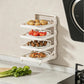 Multi-Tier Kitchen Food Preparation Rack Foldable Storage Rack, Black 4-layer Desktop, Black 5-layer Desktop, White 4-layer Desktop, White 5-layer Desktop, Black 4-layer Wall-mounted, Black 5-layer Wall-mounted, White 4-layer Wall-mounted              ...