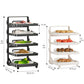 Multi-Tier Kitchen Food Preparation Rack Foldable Storage Rack, Black 4-layer Desktop, Black 5-layer Desktop, White 4-layer Desktop, White 5-layer Desktop, Black 4-layer Wall-mounted, Black 5-layer Wall-mounted, White 4-layer Wall-mounted              ...