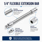 1/4-Inch Drive Flexible Extension Bar 140mm Spring Steel Socket Extension Shaft Flexible Socket Adapter